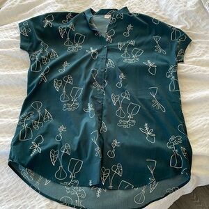 Simon’s Exclusive Twik green plant dress / size small